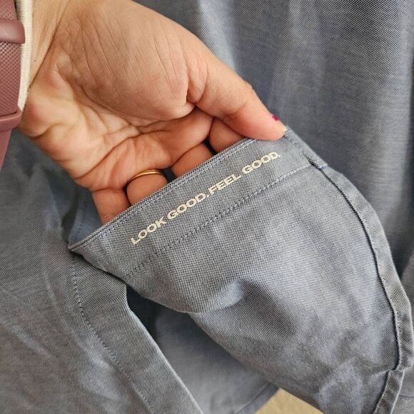 NWOT True Classic Long Sleeve Oxford Button Down Shirt - Picture 7 of 9